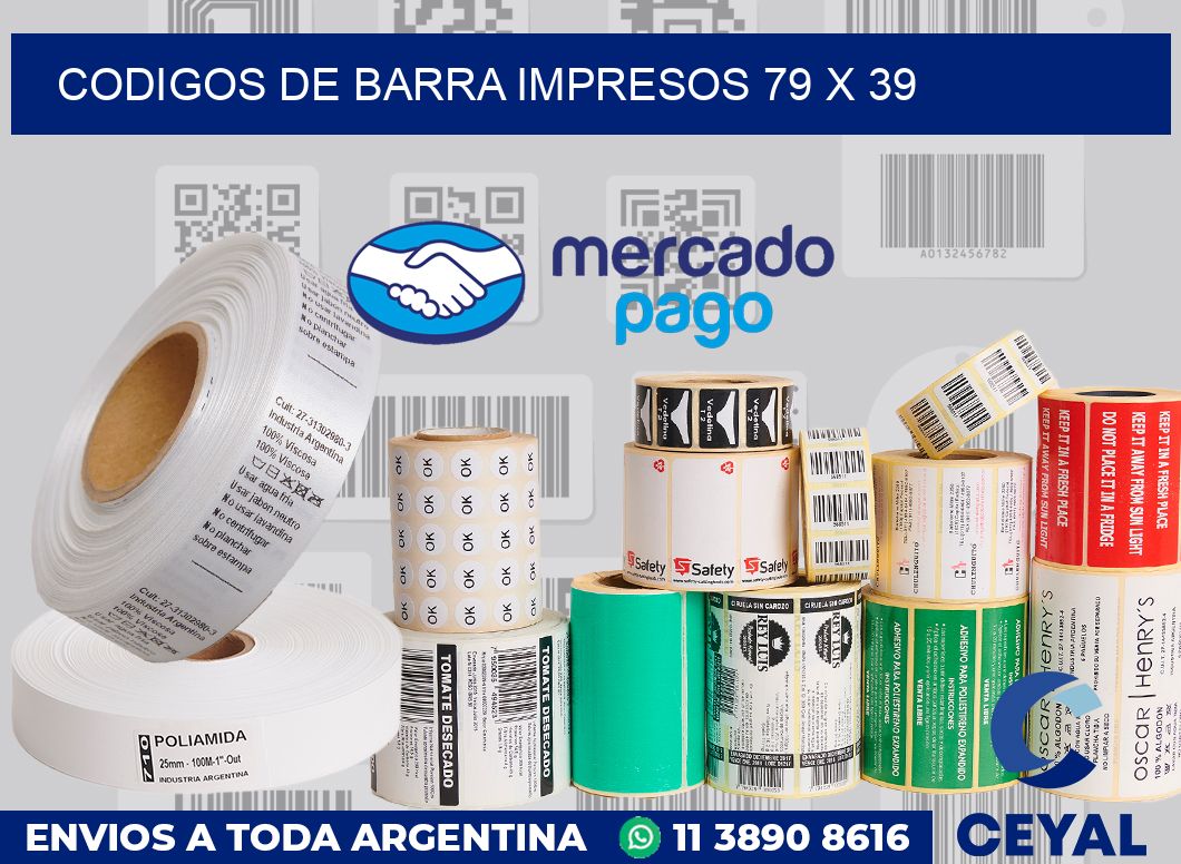 Codigos de barra impresos 79 x 39