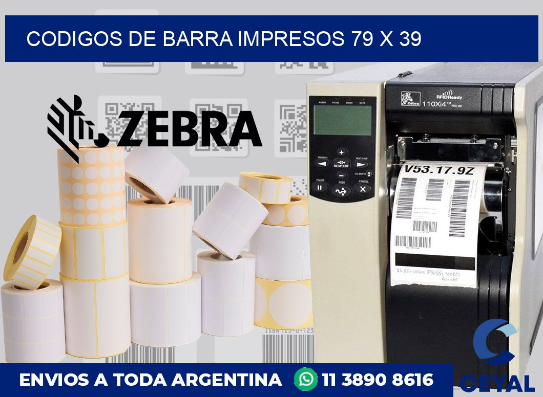 Codigos de barra impresos 79 x 39