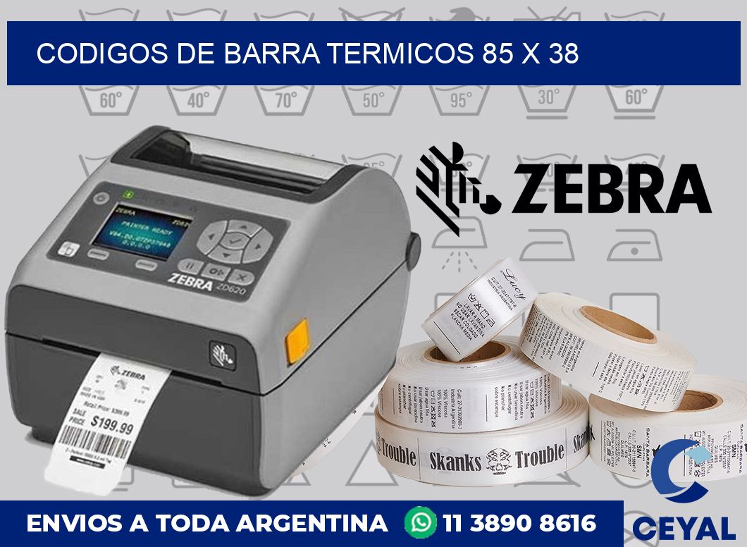 Codigos de barra termicos 85 x 38