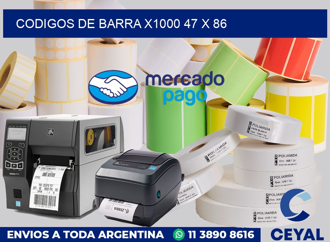 Codigos de barra x1000 47 x 86
