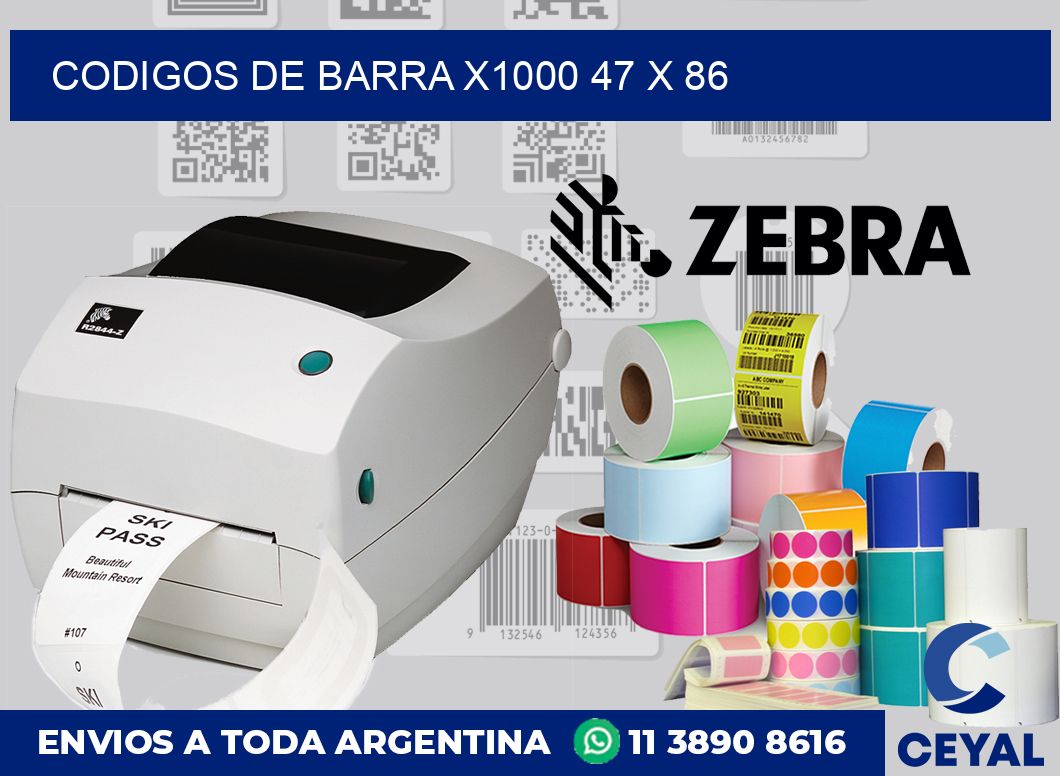 Codigos de barra x1000 47 x 86