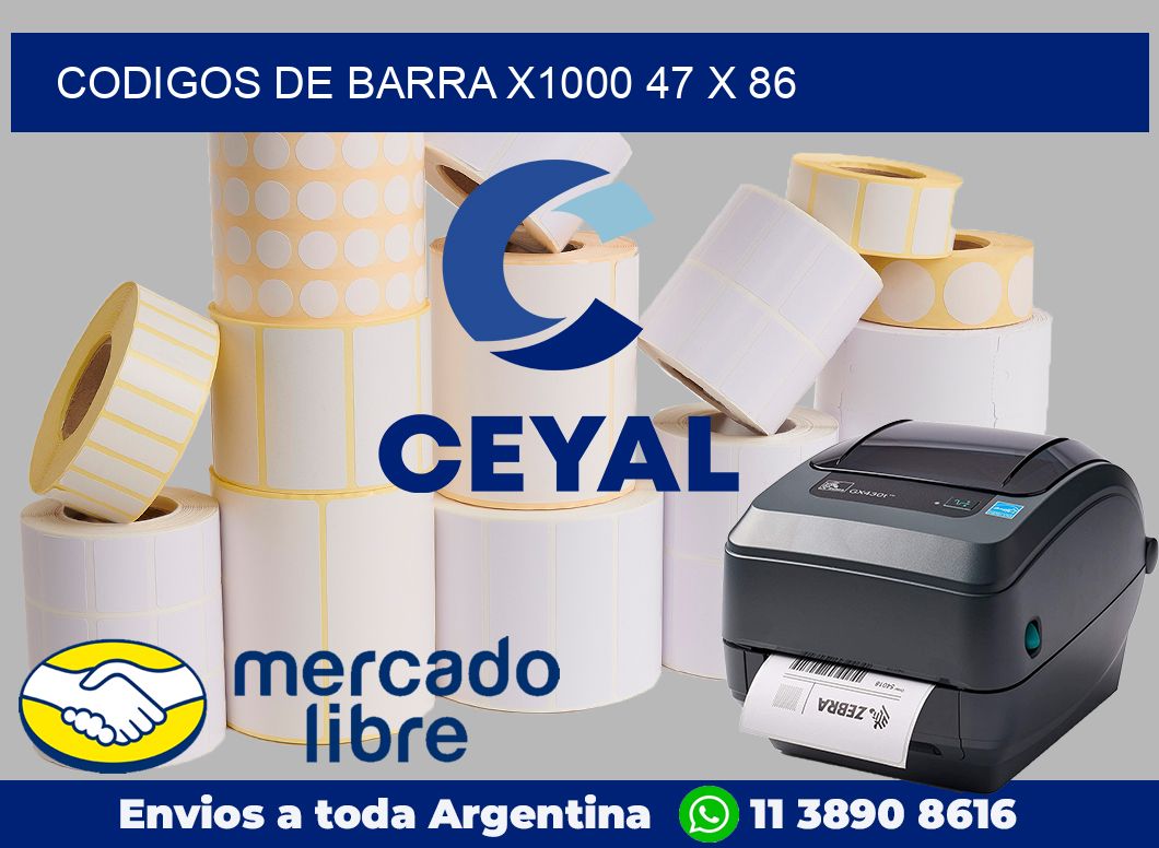 Codigos de barra x1000 47 x 86