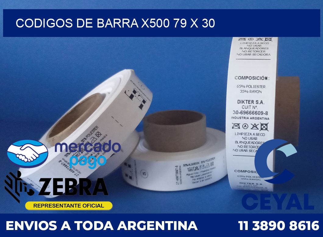 Codigos de barra x500 79 x 30