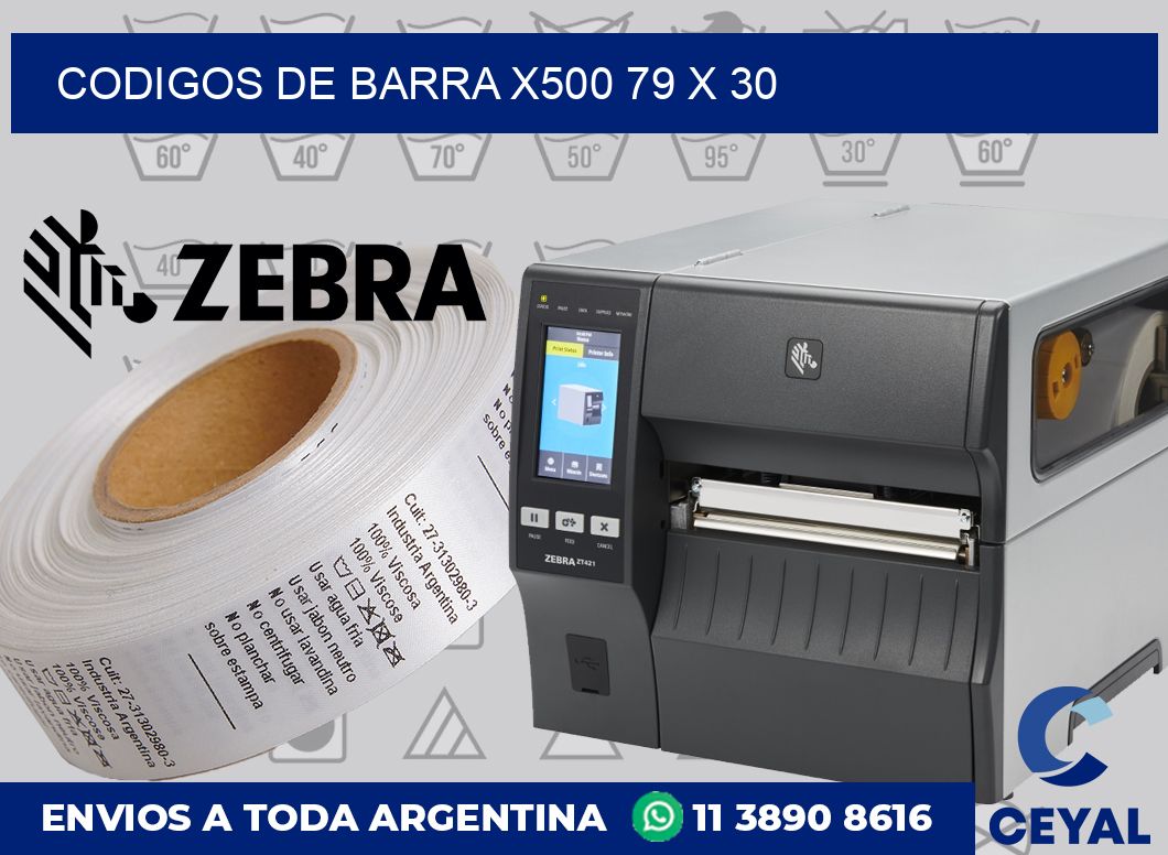 Codigos de barra x500 79 x 30