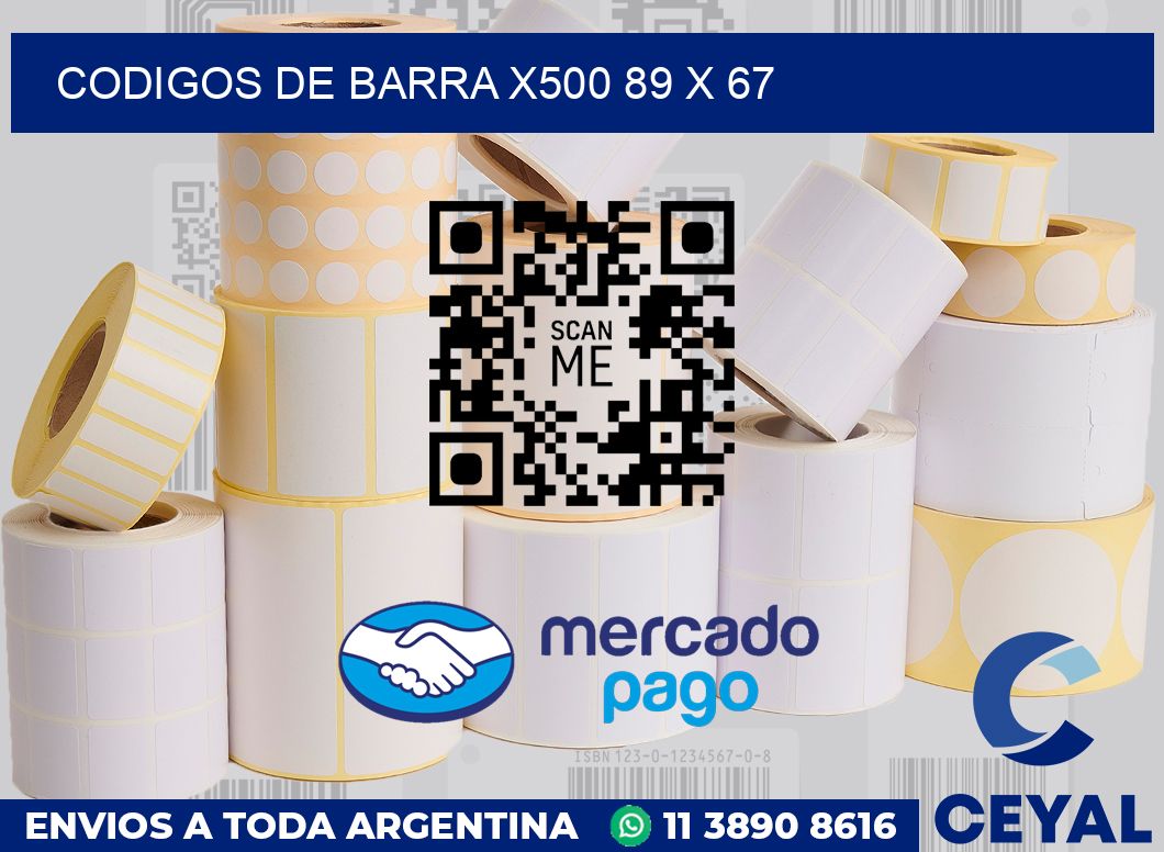Codigos de barra x500 89 x 67