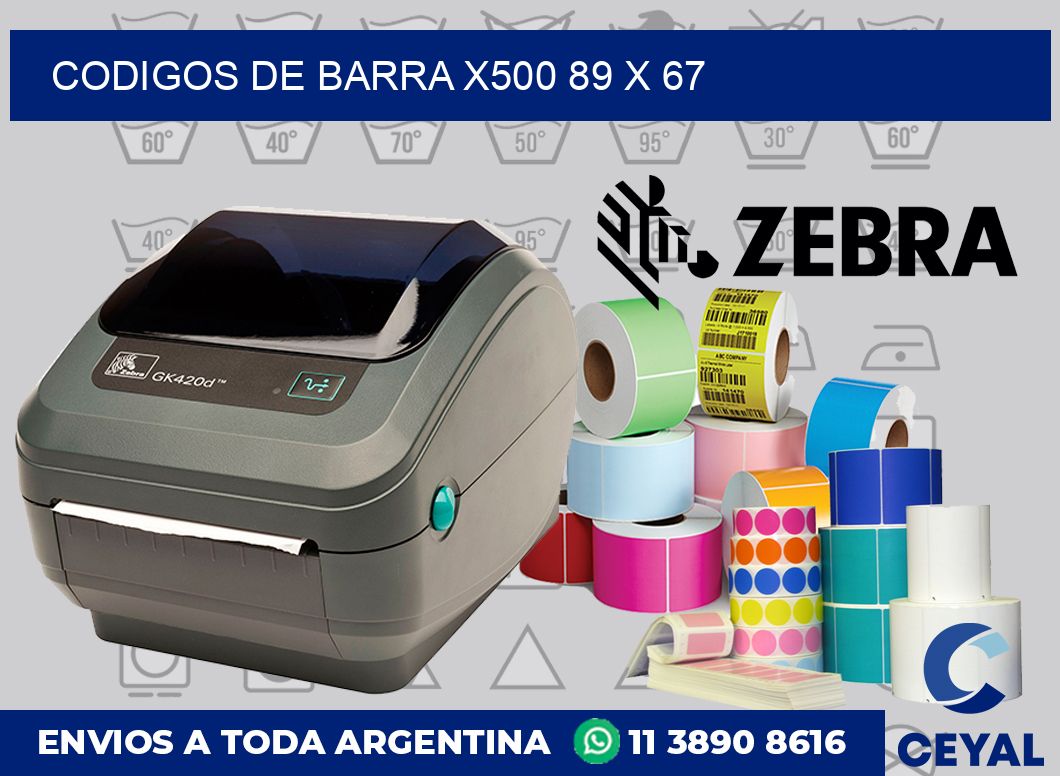 Codigos de barra x500 89 x 67