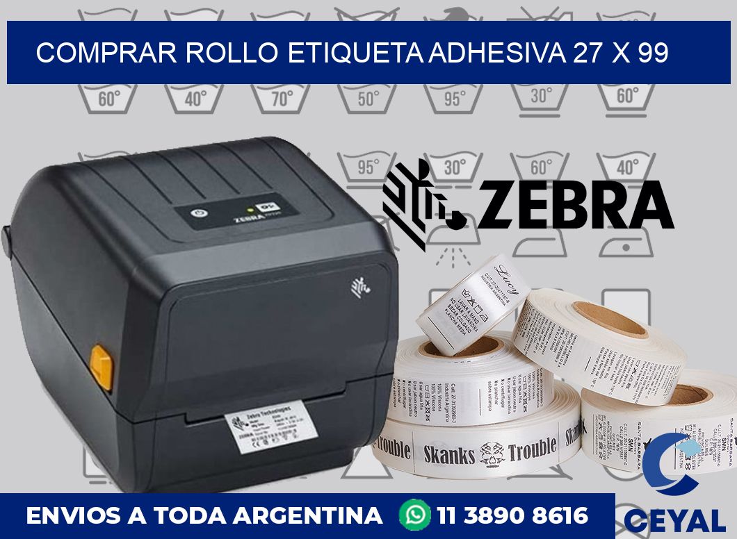 Comprar rollo etiqueta adhesiva 27 x 99
