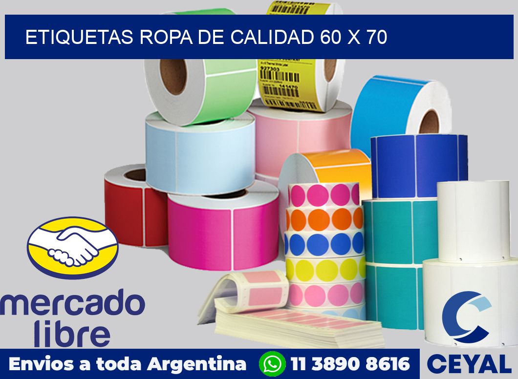 Etiquetas ropa de calidad 60 x 70