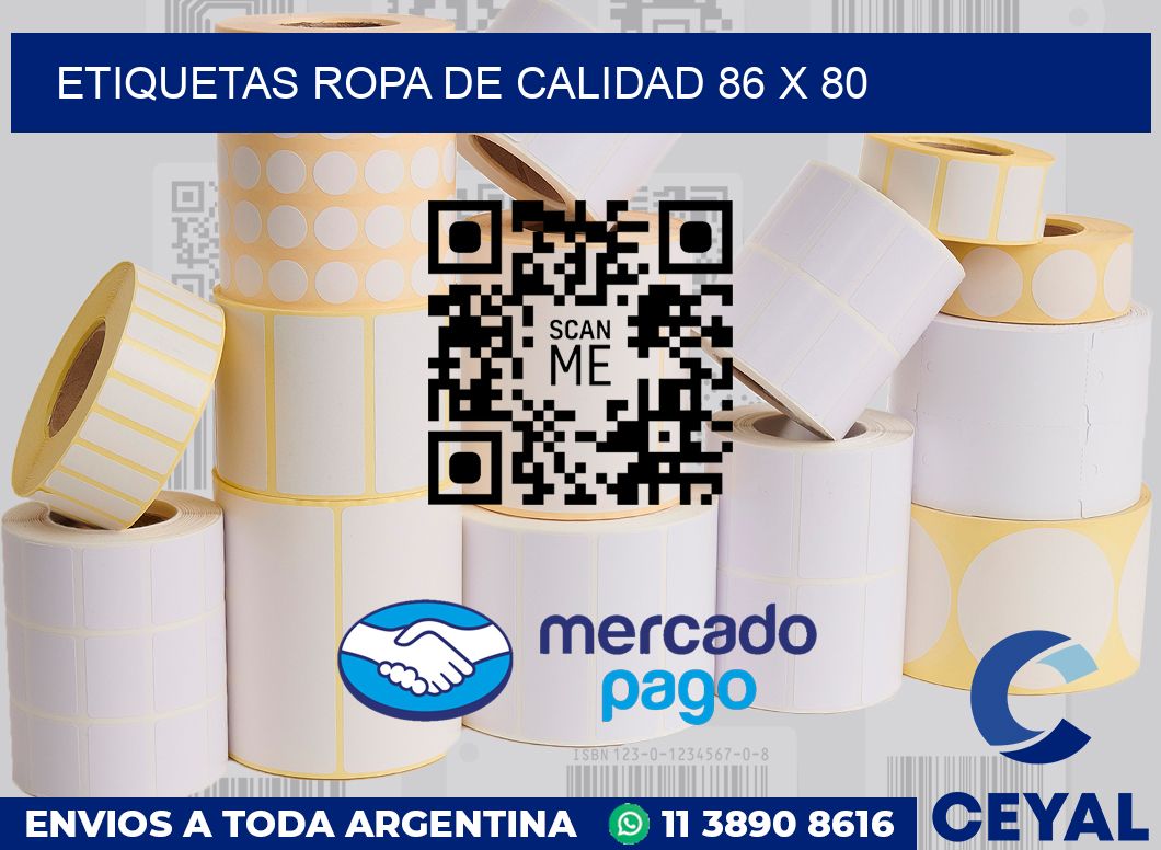Etiquetas ropa de calidad 86 x 80