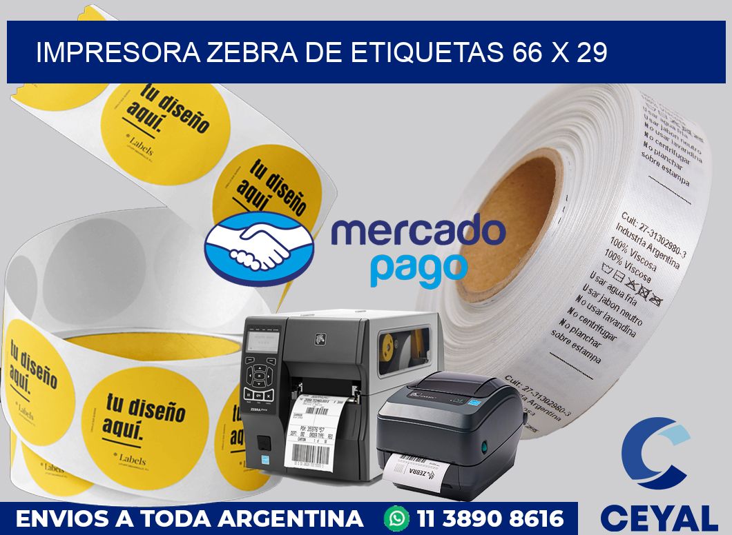 Impresora Zebra de etiquetas 66 x 29