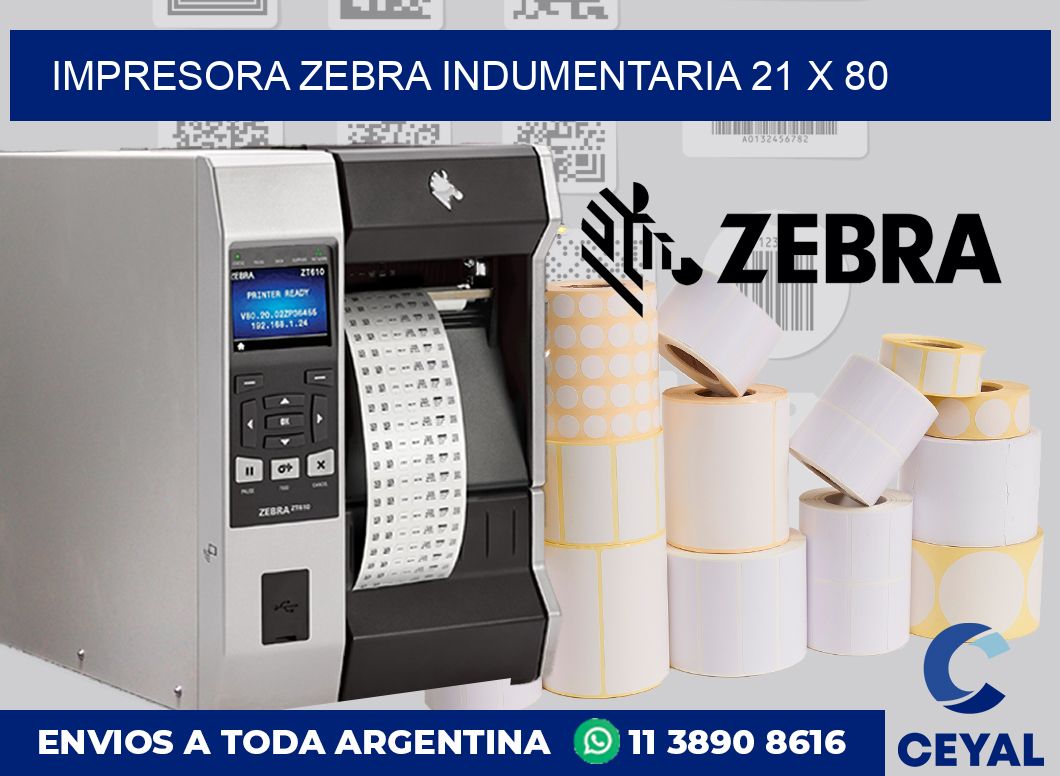 Impresora Zebra indumentaria 21 x 80