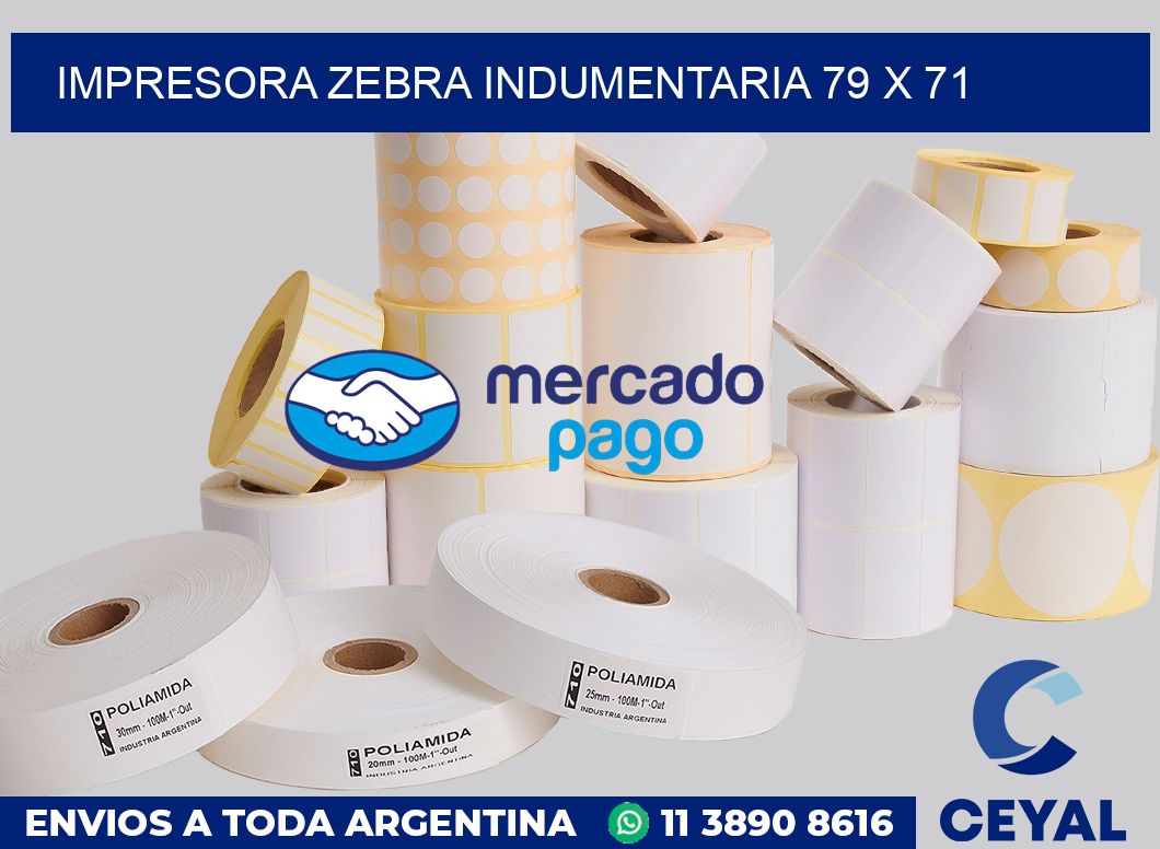 Impresora Zebra indumentaria 79 x 71
