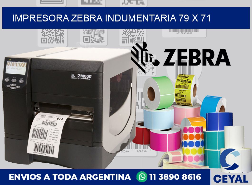 Impresora Zebra indumentaria 79 x 71