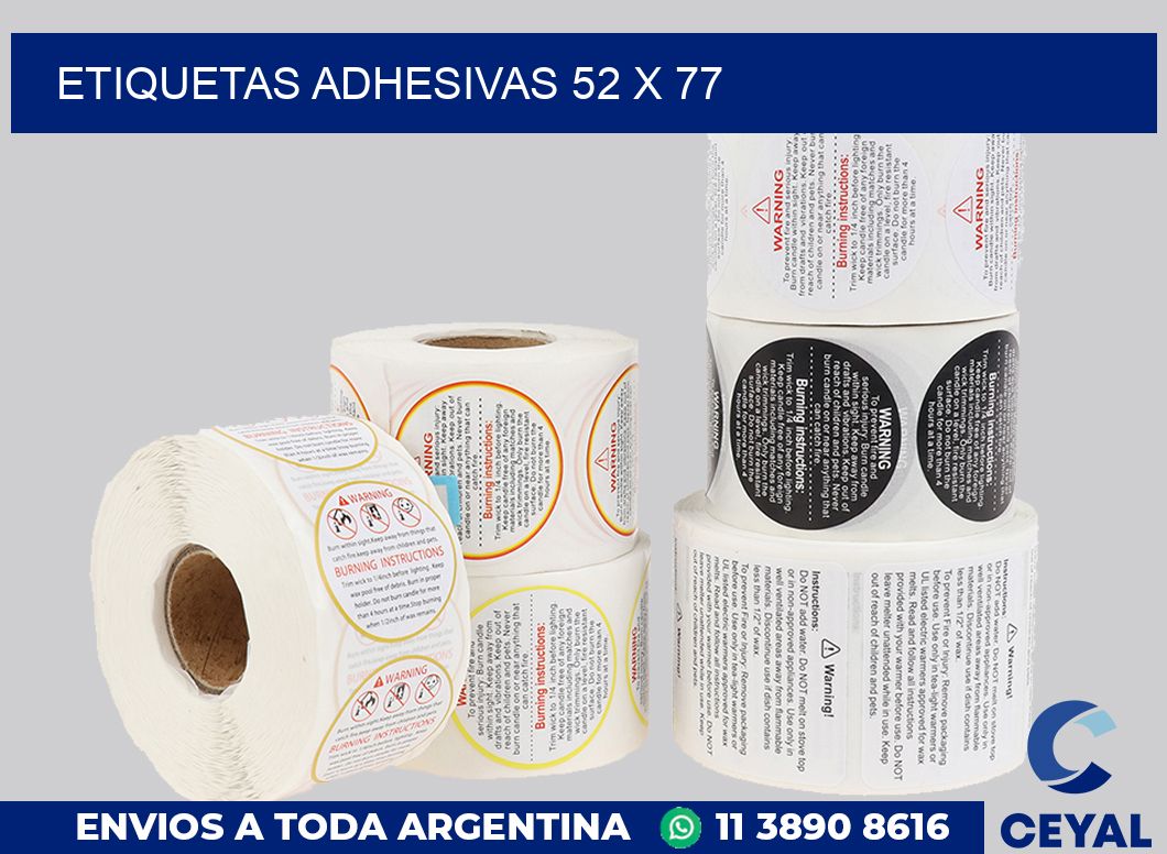 etiquetas adhesivas 52 x 77