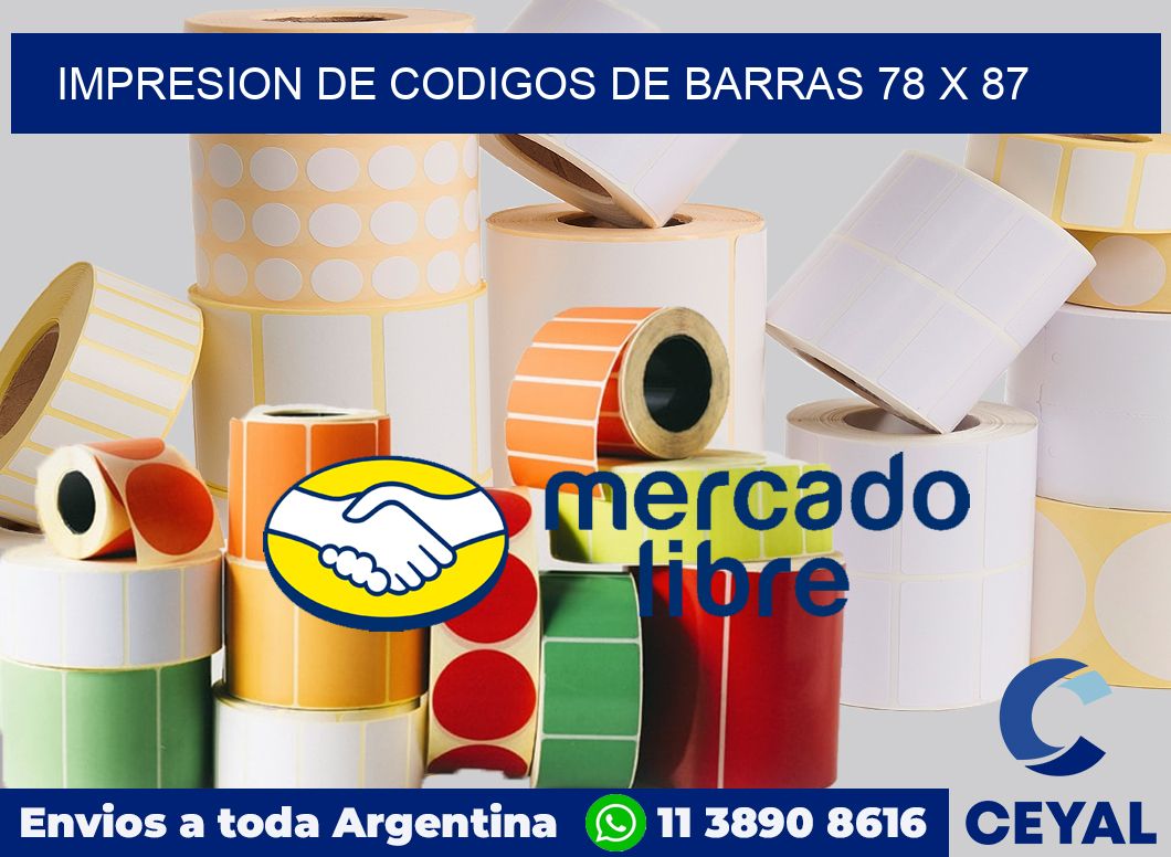 impresion de codigos de barras 78 x 87