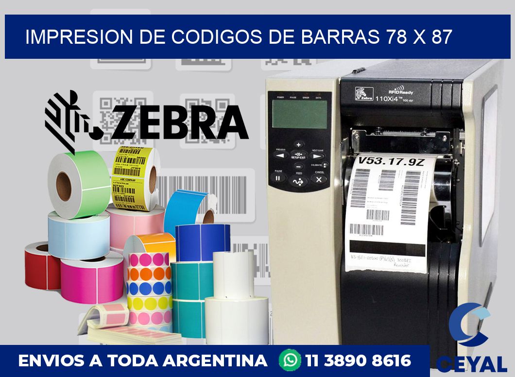 impresion de codigos de barras 78 x 87