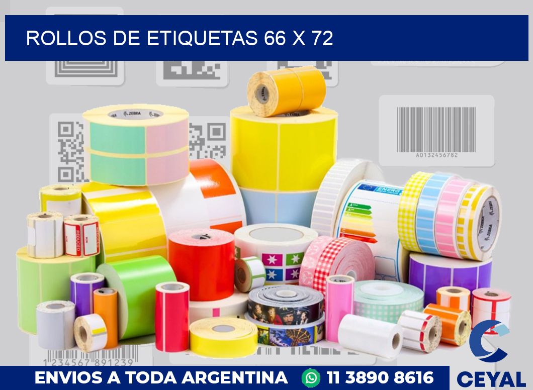 rollos de etiquetas 66 x 72