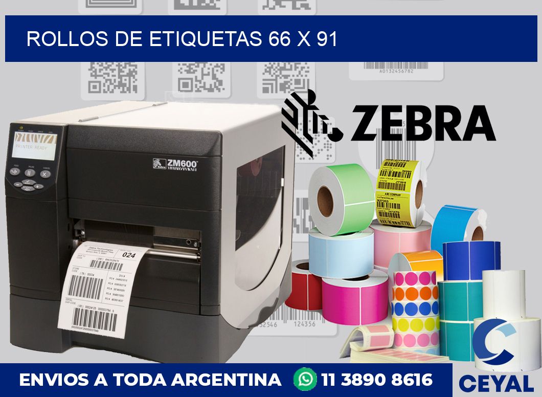 rollos de etiquetas 66 x 91