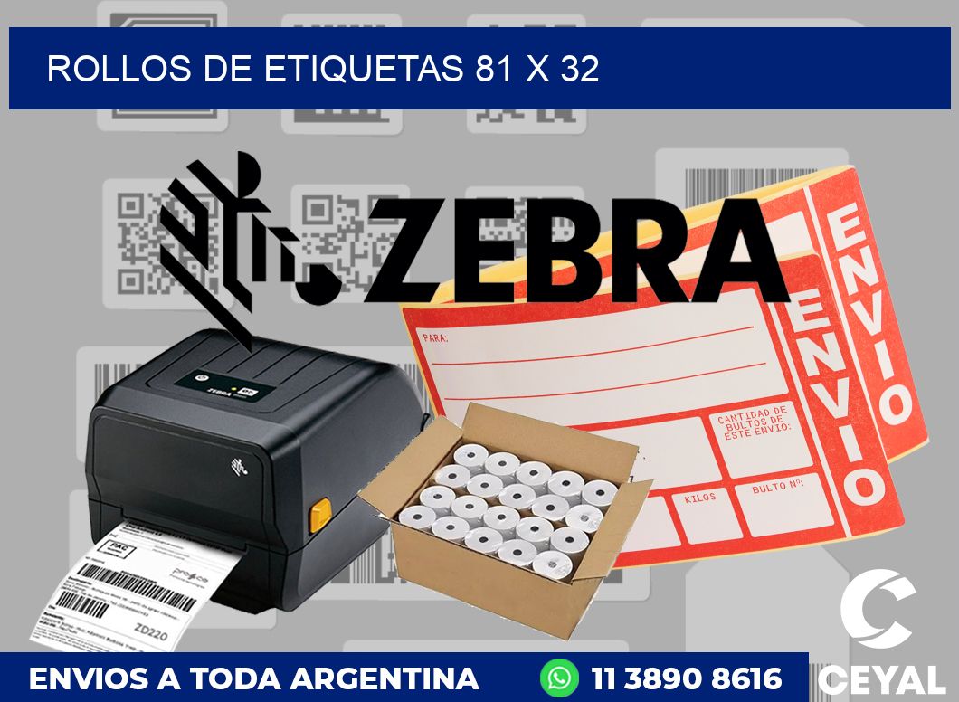 rollos de etiquetas 81 x 32