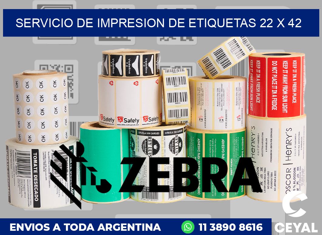 servicio de impresion de etiquetas 22 x 42