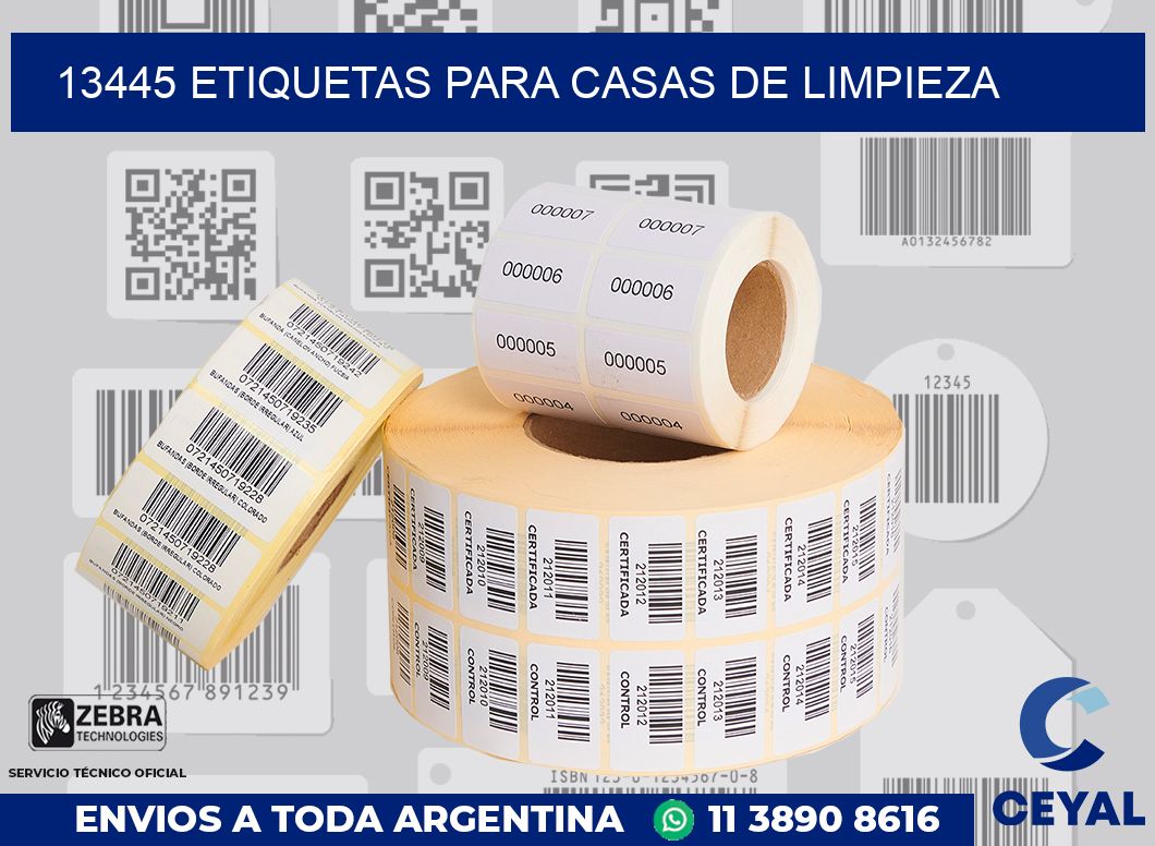 13445 ETIQUETAS PARA CASAS DE LIMPIEZA
