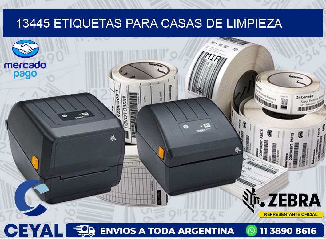 13445 ETIQUETAS PARA CASAS DE LIMPIEZA