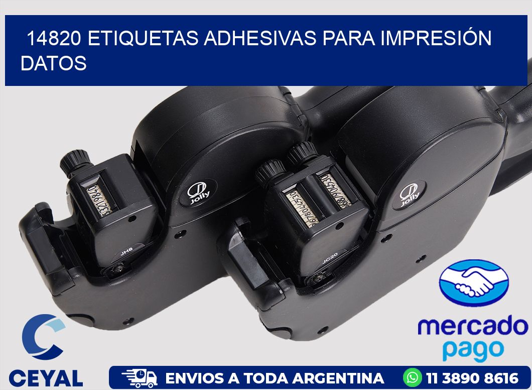 14820 ETIQUETAS ADHESIVAS PARA IMPRESIÓN DATOS