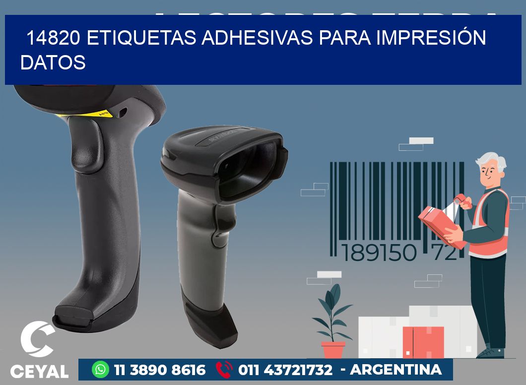 14820 ETIQUETAS ADHESIVAS PARA IMPRESIÓN DATOS