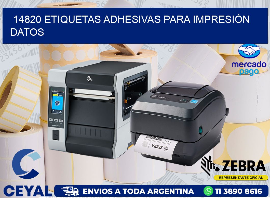 14820 ETIQUETAS ADHESIVAS PARA IMPRESIÓN DATOS