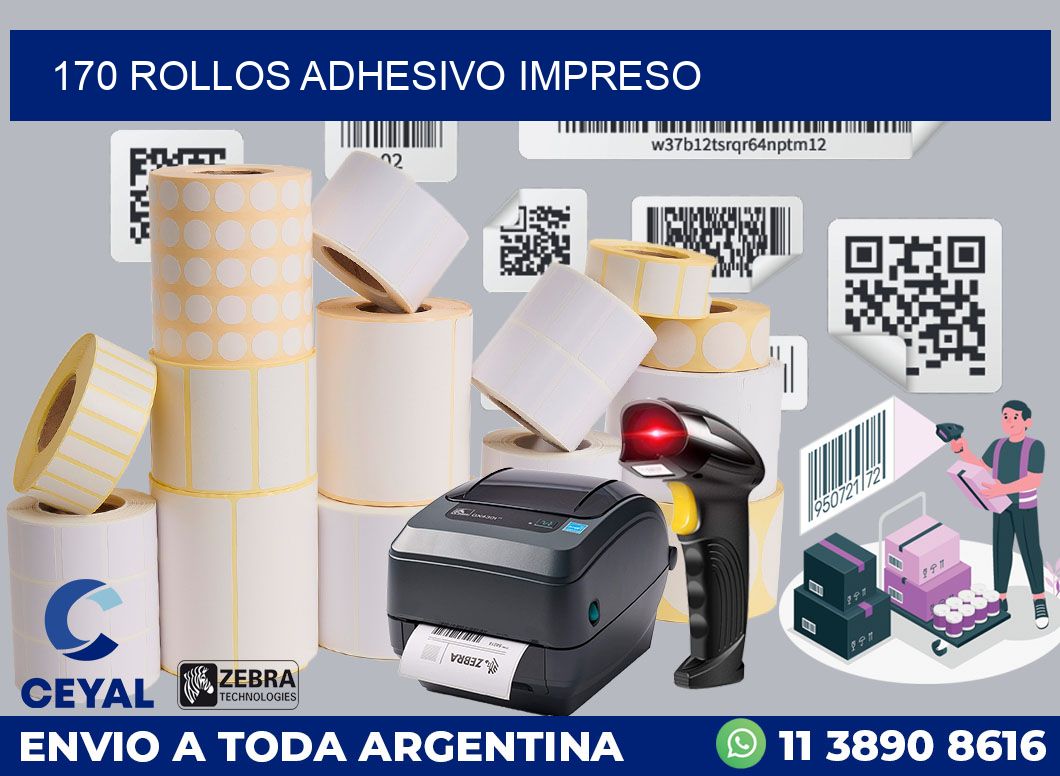 170 ROLLOS ADHESIVO IMPRESO