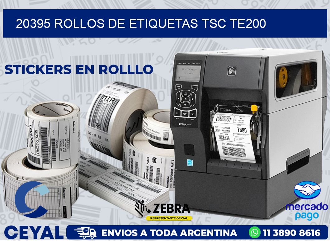 20395 ROLLOS DE ETIQUETAS TSC TE200