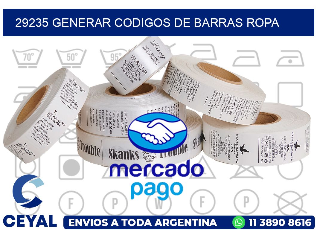 29235 GENERAR CODIGOS DE BARRAS ROPA