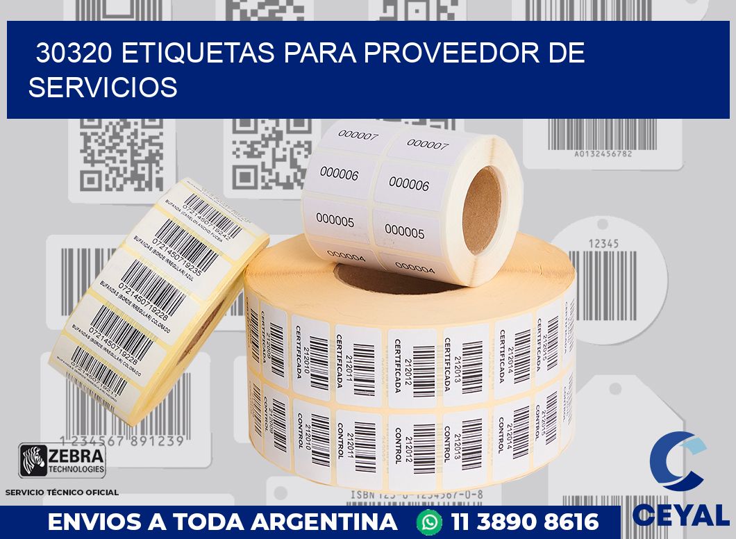 30320 ETIQUETAS PARA PROVEEDOR DE SERVICIOS