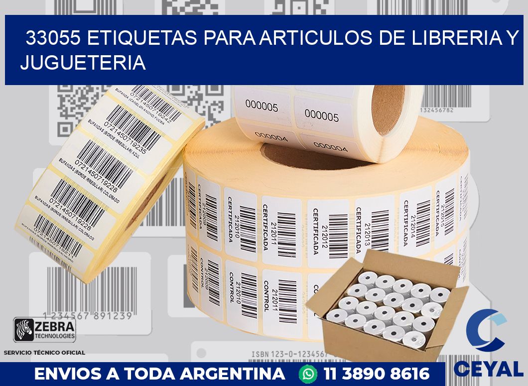 33055 ETIQUETAS PARA ARTICULOS DE LIBRERIA Y JUGUETERIA