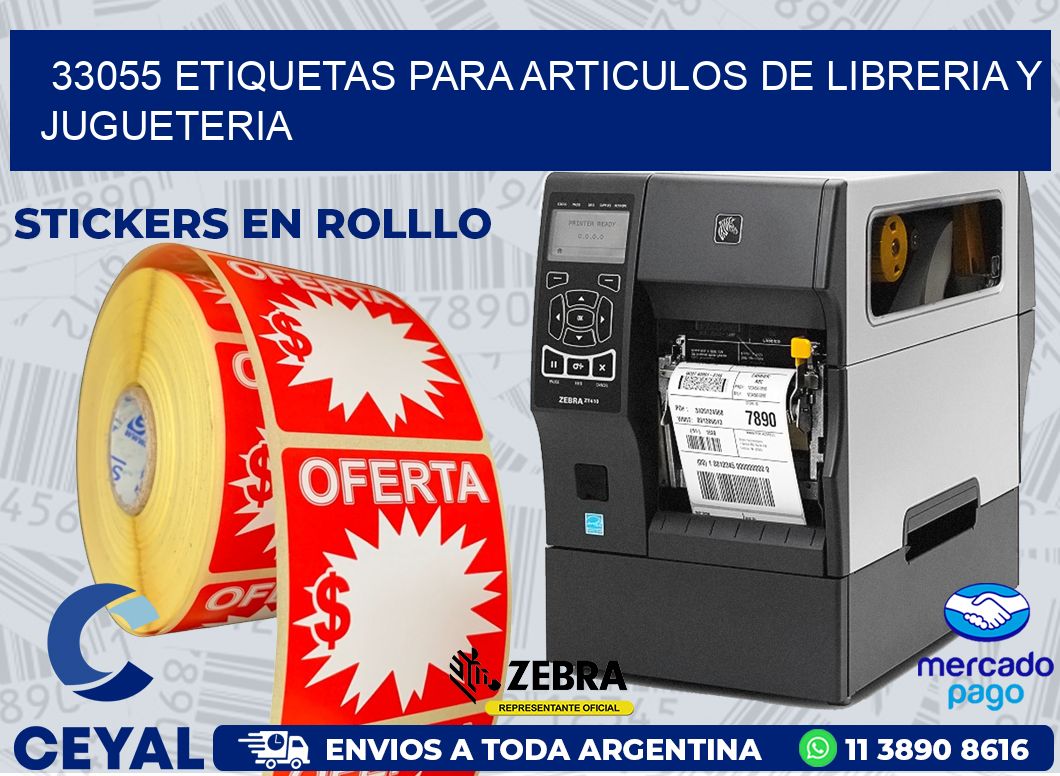 33055 ETIQUETAS PARA ARTICULOS DE LIBRERIA Y JUGUETERIA