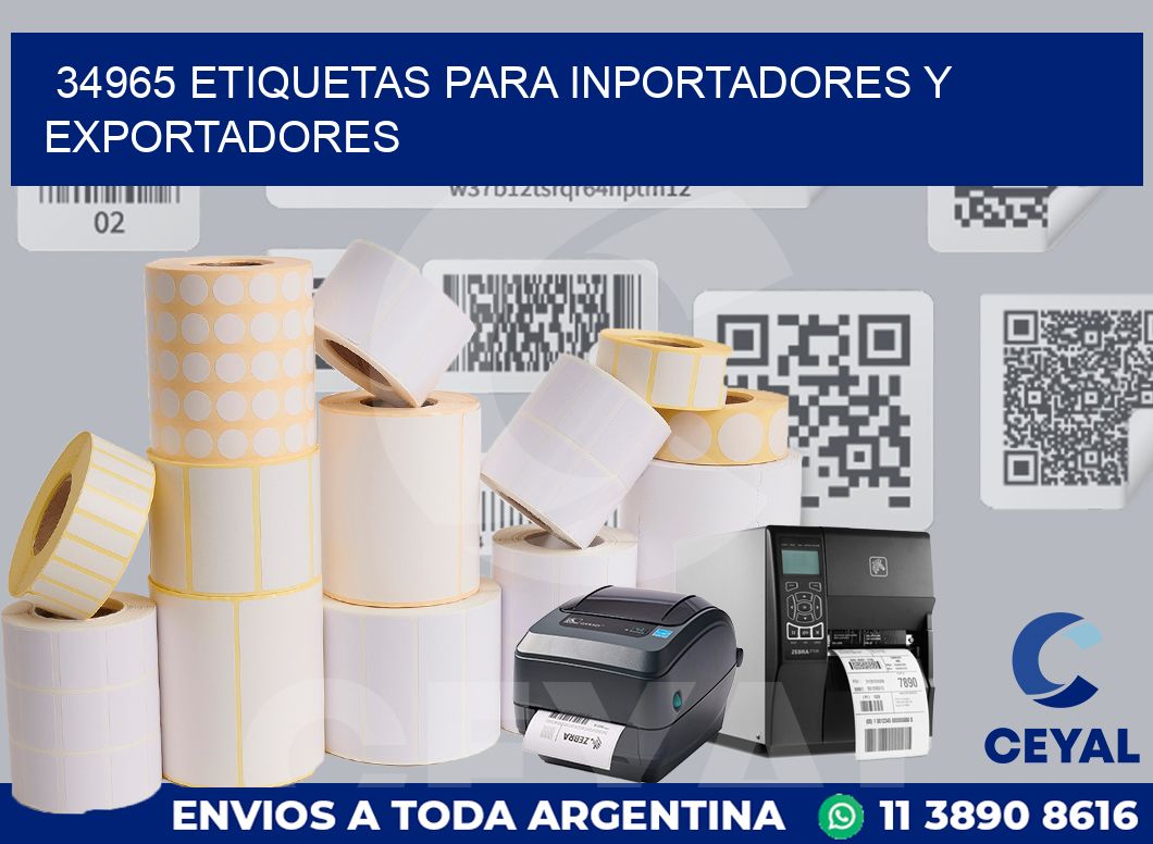 34965 ETIQUETAS PARA INPORTADORES Y EXPORTADORES