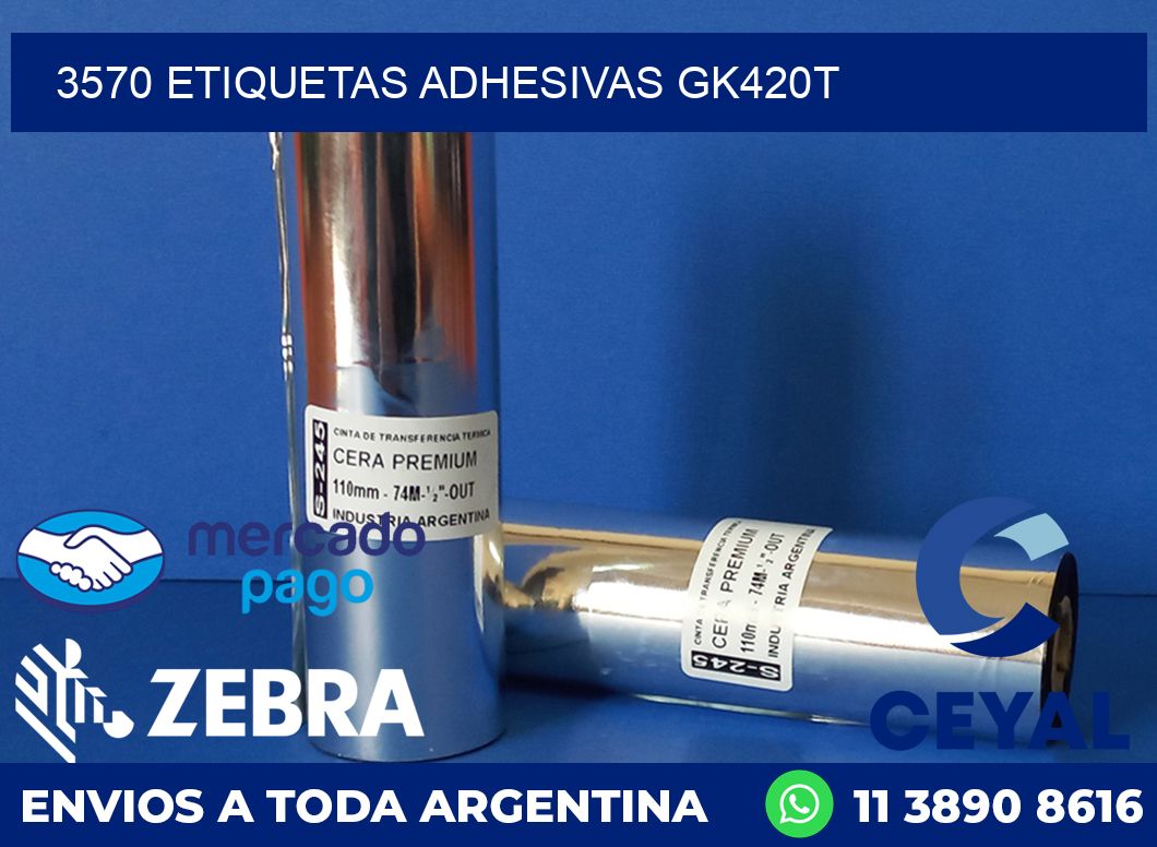 3570 ETIQUETAS ADHESIVAS GK420T
