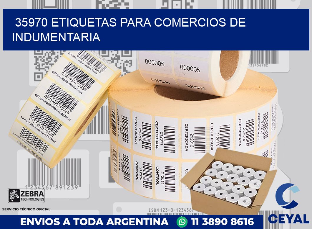 35970 ETIQUETAS PARA COMERCIOS DE INDUMENTARIA