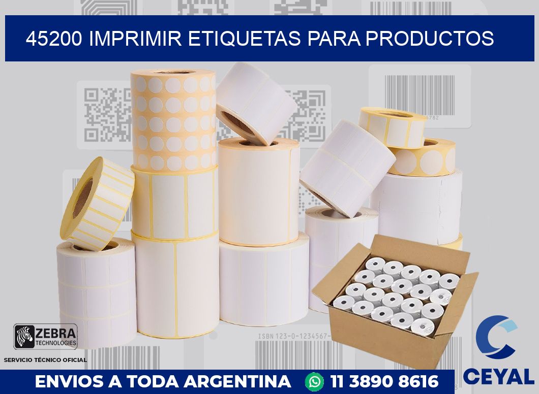 45200 IMPRIMIR ETIQUETAS PARA PRODUCTOS