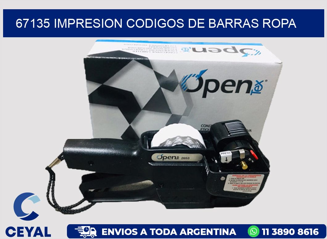 67135 IMPRESION CODIGOS DE BARRAS ROPA
