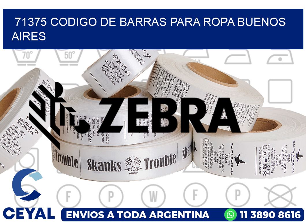 71375 CODIGO DE BARRAS PARA ROPA BUENOS AIRES