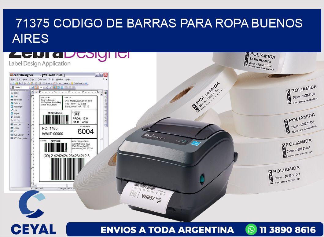 71375 CODIGO DE BARRAS PARA ROPA BUENOS AIRES