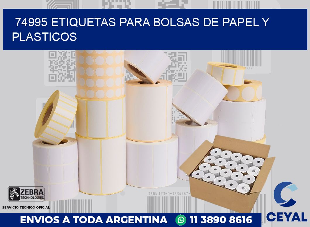 74995 ETIQUETAS PARA BOLSAS DE PAPEL Y PLASTICOS