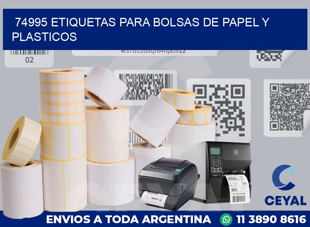 74995 ETIQUETAS PARA BOLSAS DE PAPEL Y PLASTICOS