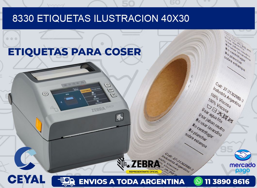 8330 ETIQUETAS ILUSTRACION 40X30