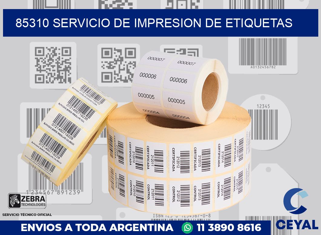 85310 SERVICIO DE IMPRESION DE ETIQUETAS