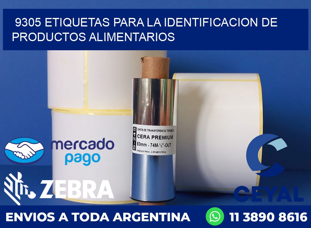 9305 ETIQUETAS PARA LA IDENTIFICACION DE PRODUCTOS ALIMENTARIOS
