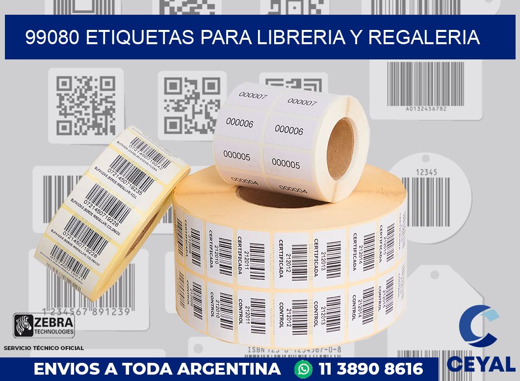 99080 ETIQUETAS PARA LIBRERIA Y REGALERIA