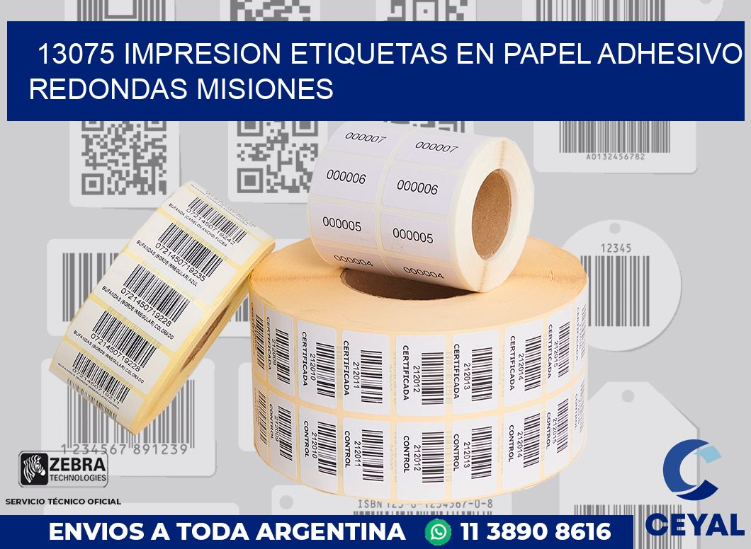 13075 IMPRESION ETIQUETAS EN PAPEL ADHESIVO REDONDAS MISIONES
