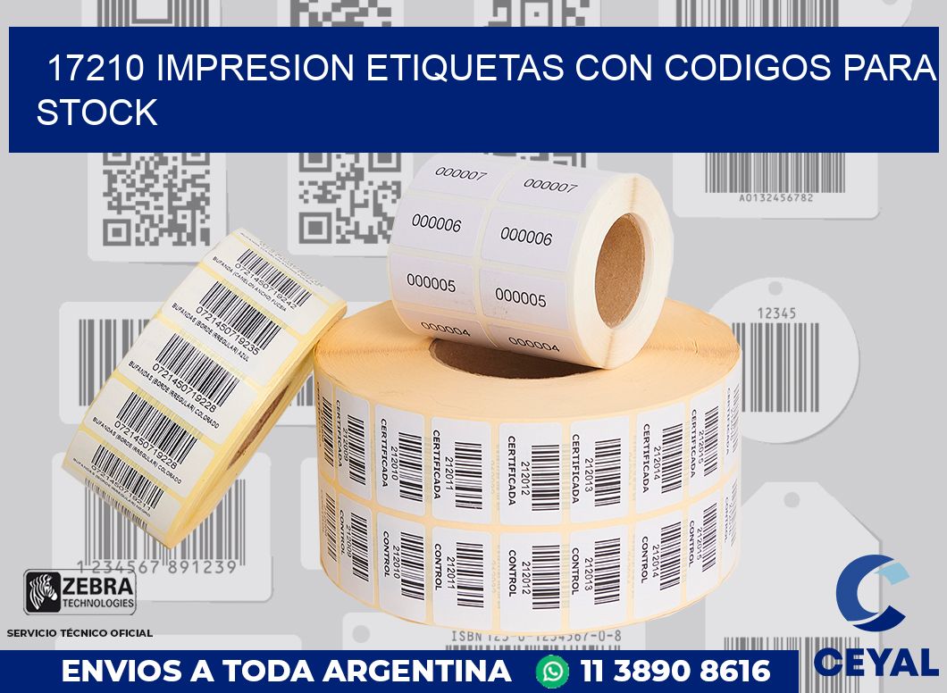 17210 IMPRESION ETIQUETAS CON CODIGOS PARA STOCK